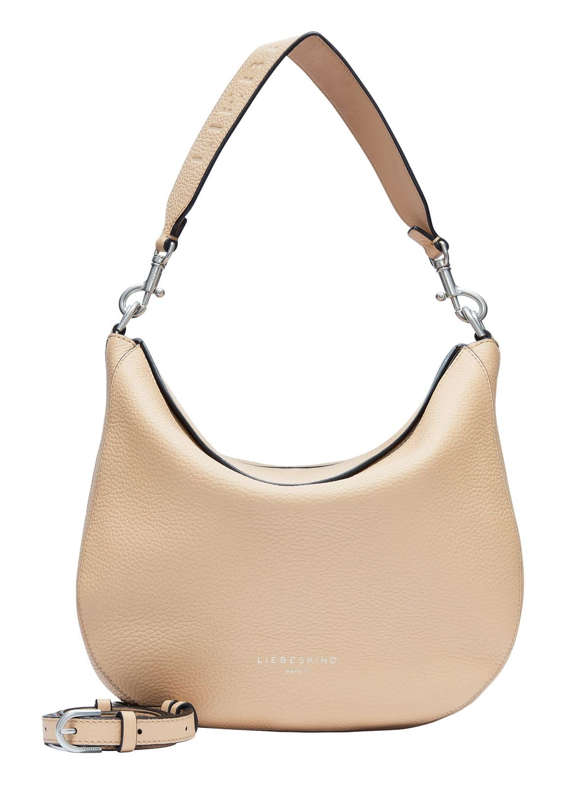 LIEBESKIND BERLIN Leather shoulder bag Alessa 3 Pebble Hobo Bag Sandy light brown