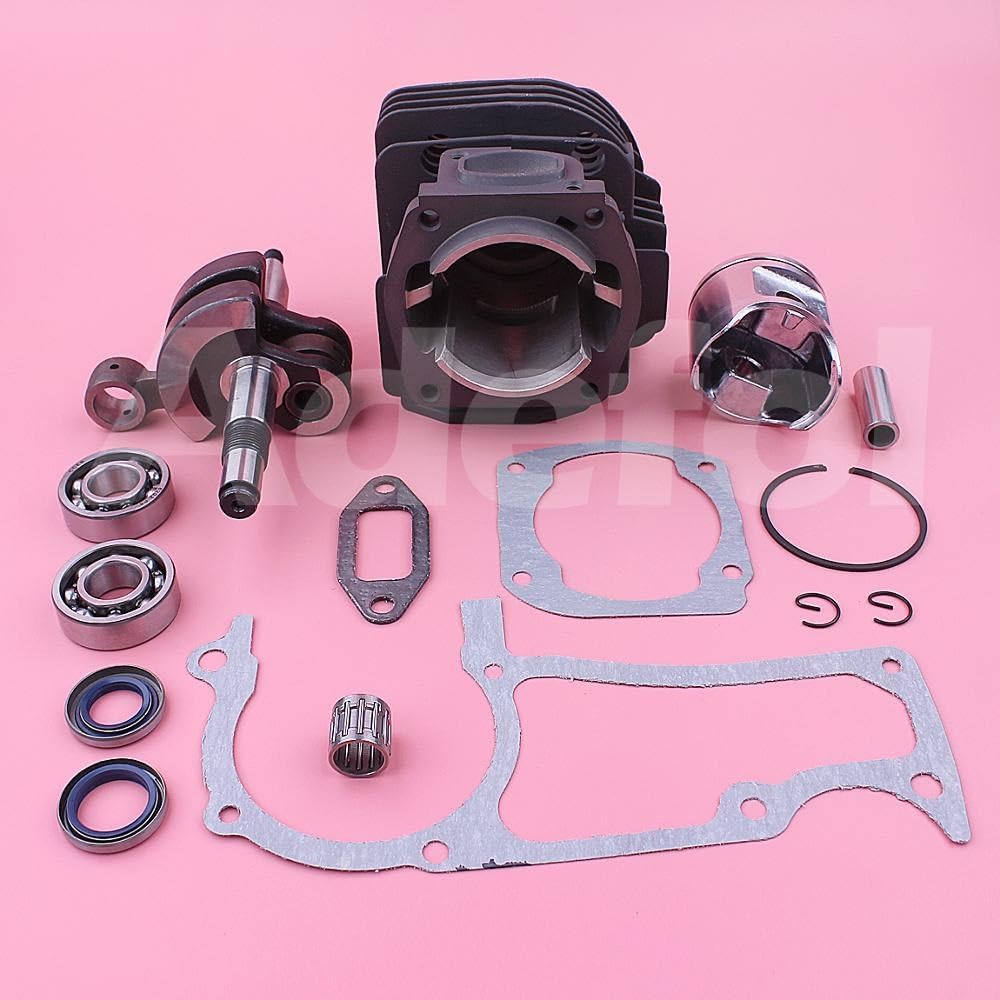 Kit de cigüeñal de pistón de Cilindro de 48mm, for Motosierra Especial Husqvarna 365 365 EPA 503691072 Square W, rodamiento de Agujas de Sello de Aceite Pistón de Cilindro de jardín