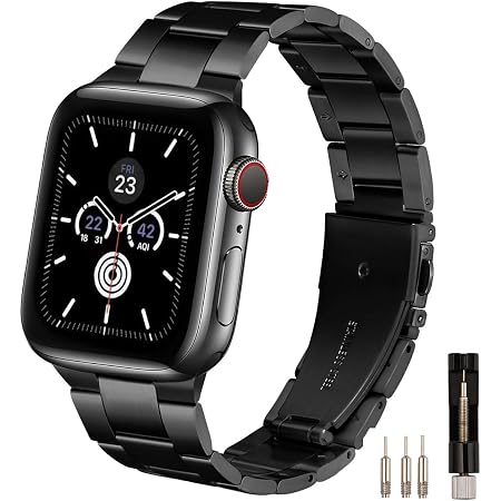 Simpeak Strap Compatible With Iwatch Series 7 45mm 6 Se 5 4 44mm 3 2 1 42mm Stainless Steel Band Replacement Strap Bracelet Adjustable Wristband Belt Black Amazon Co Uk Electronics Photo