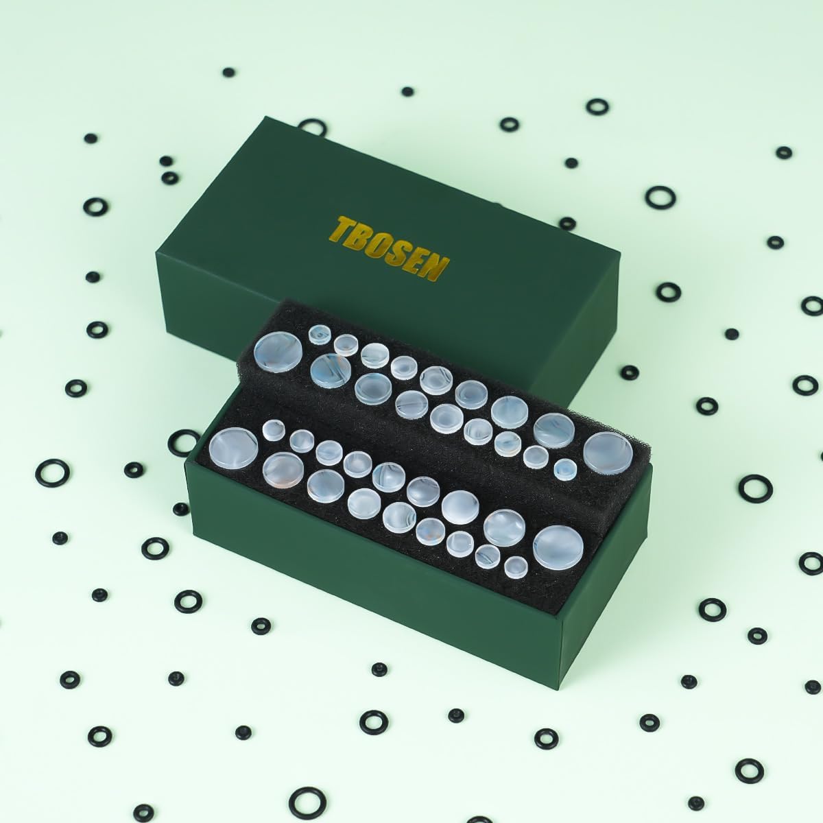 TBOSEN 36PCS Acrylic Stretching Kit Plugs Expander Tapers Flat Top Body Piercing Set 14G-00G
