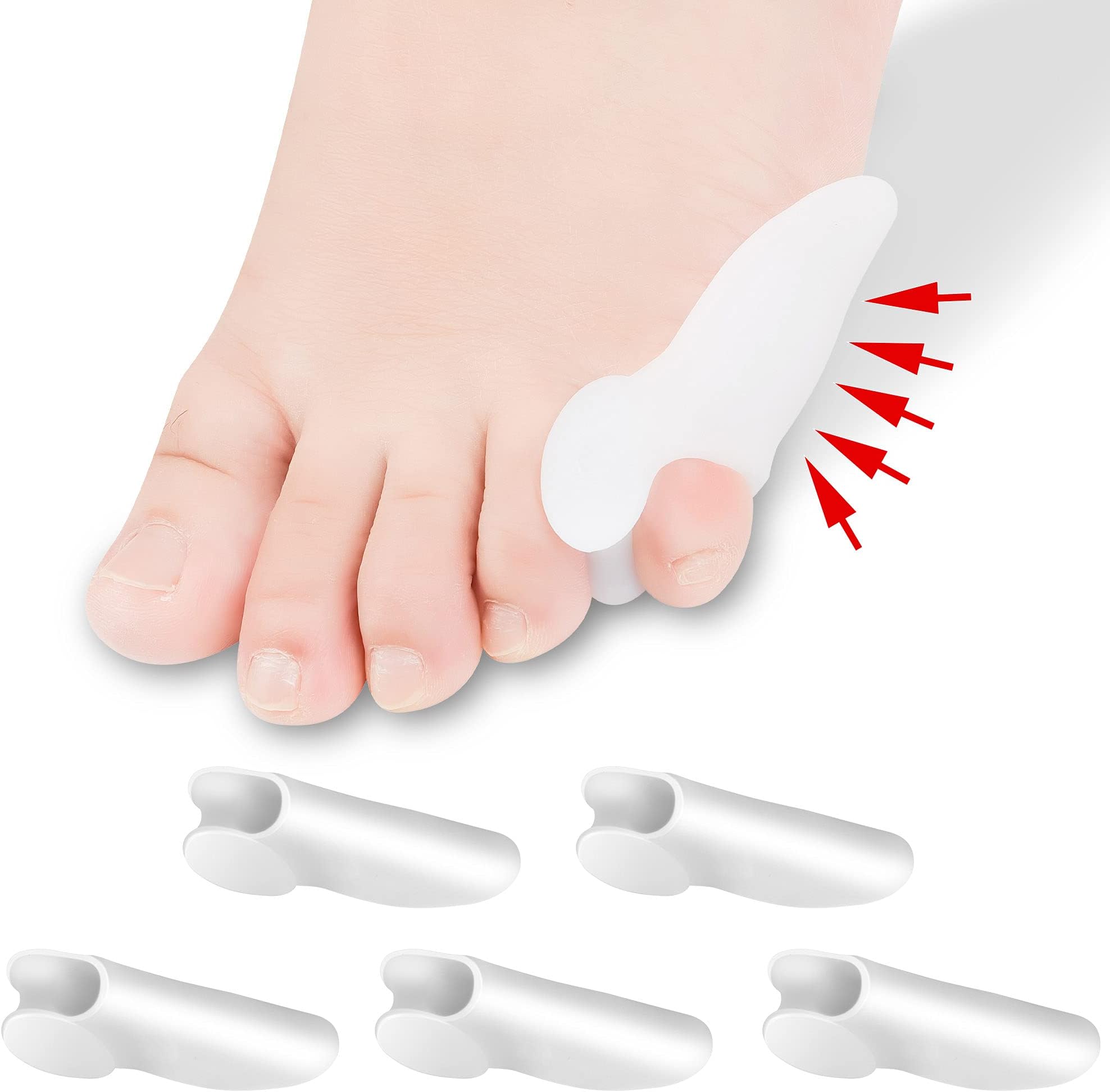 Pinky Toe Gel Bunion Protector DYKOOK Tailors Bunion Toe Separator Soft Gel Bunionette Pads Toe Spacers for Bunionette Pain Relief and Corn, Callus, Blisters Protect