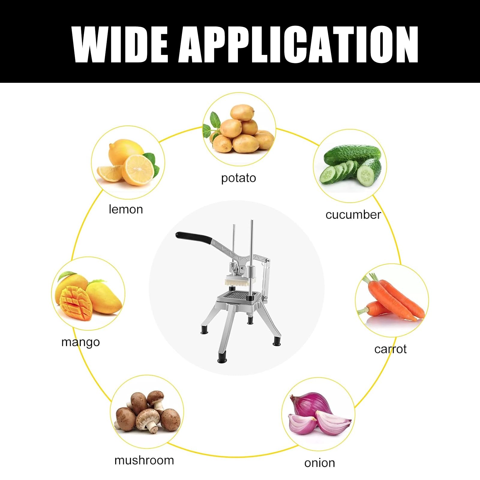 Affettatrice verticale manuale per frutta e patate, utensile multiuso per cubetti di patate e cetrioli, macchina manuale per la lavorazione degli alimenti