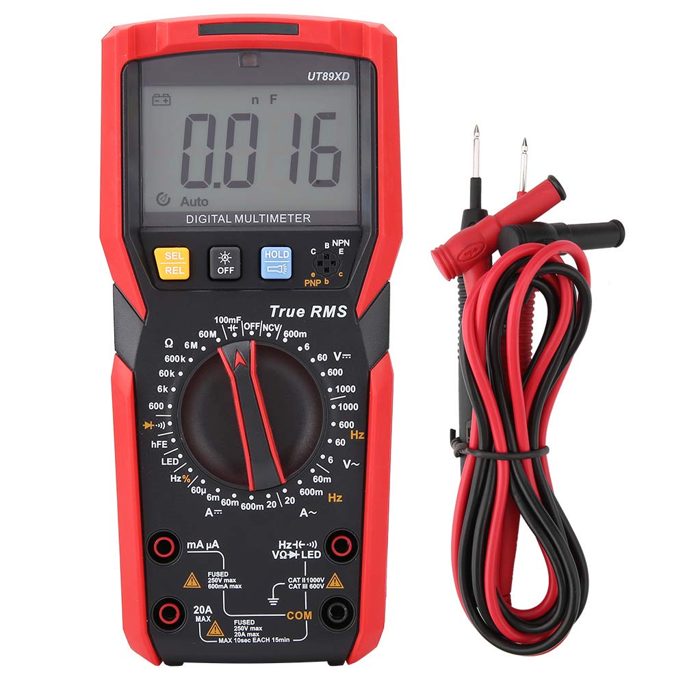 NVC Multímetro Digital Medidor universal digital 89XD probador de tensión con Pruebas de Temperatura Probador de Amplificador Voltio corriente CA/CC, capacidad