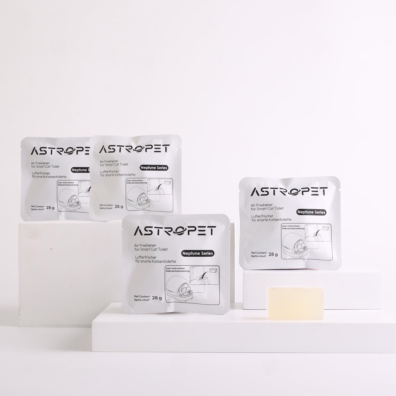 AstroPet Geruchsvernichter 4er-Set für Neptune Series – Enzymbasierte Desodorierung für Selbstreinigende Katzentoilette, Ungiftig und Umweltfreundlich