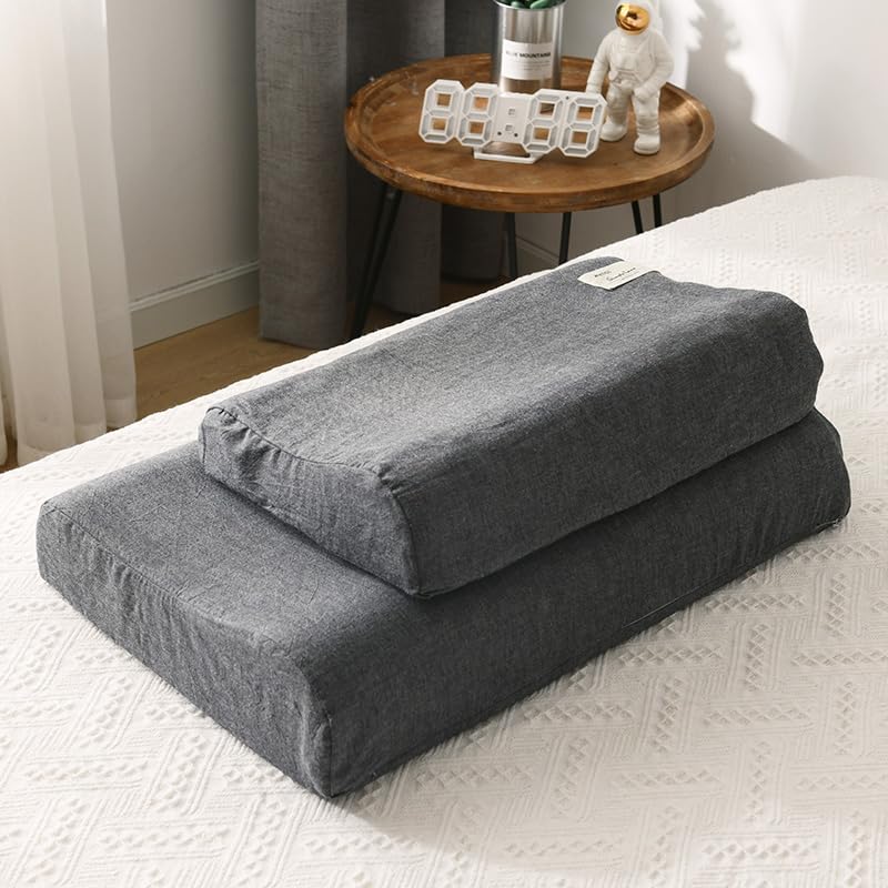 5 Fundas de Almohada a Cuadros de algodón Suave, Color sólido, compatibles con Espuma viscoelástica, Fundas de Almohada de látex, Fundas de Almohada para Dormir para Uso doméstico