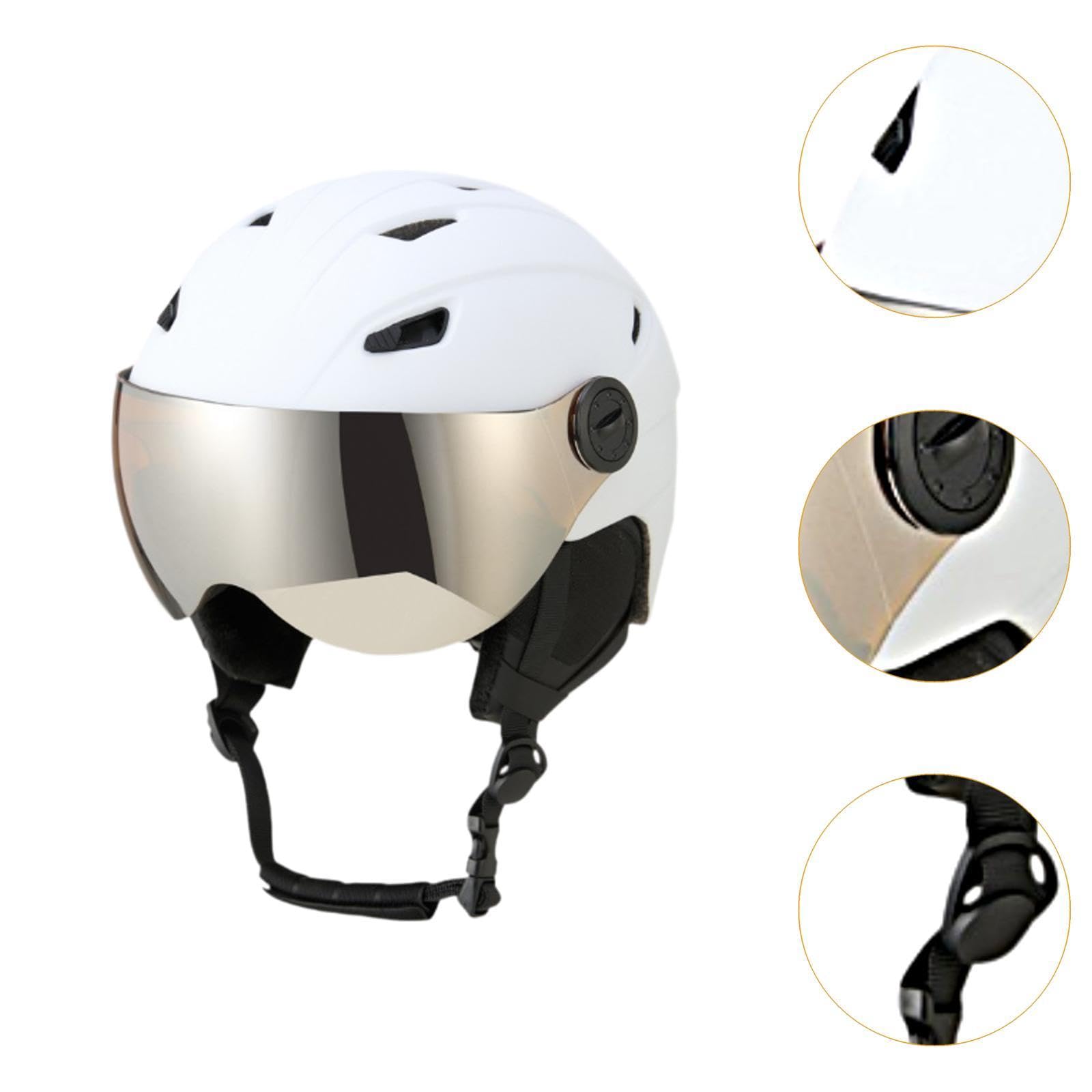 Casque de Ski avec Lunettes, Casque de Neige Respirant pour Femmes et Hommes, léger, réglable, résistant aux Chocs, Casque de Snowboard