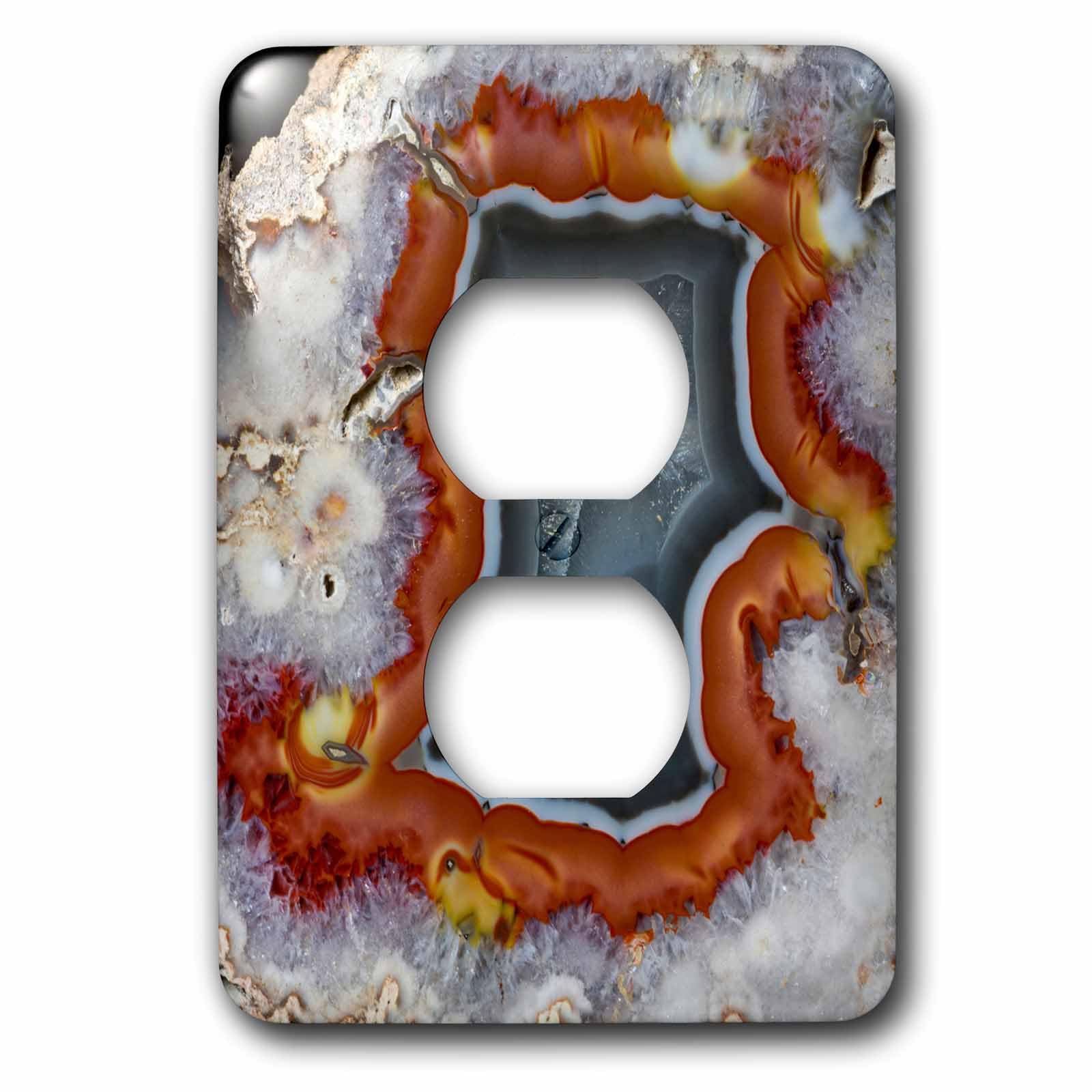 Cache-prise Quartzsite agate orange gris 3D Rose embellit vos murs