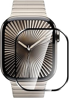 شاشة حماية واقية بحافة ناعمة منحنية ثلاثية الأبعاد مضادة للخدش وخالية من الفقاعات ومقاومة للكسر للغاية بحساسية عالية لساعة آبل سيريز 10 (42 ملم) من دلع موبايلك - (ليست زجاجية)