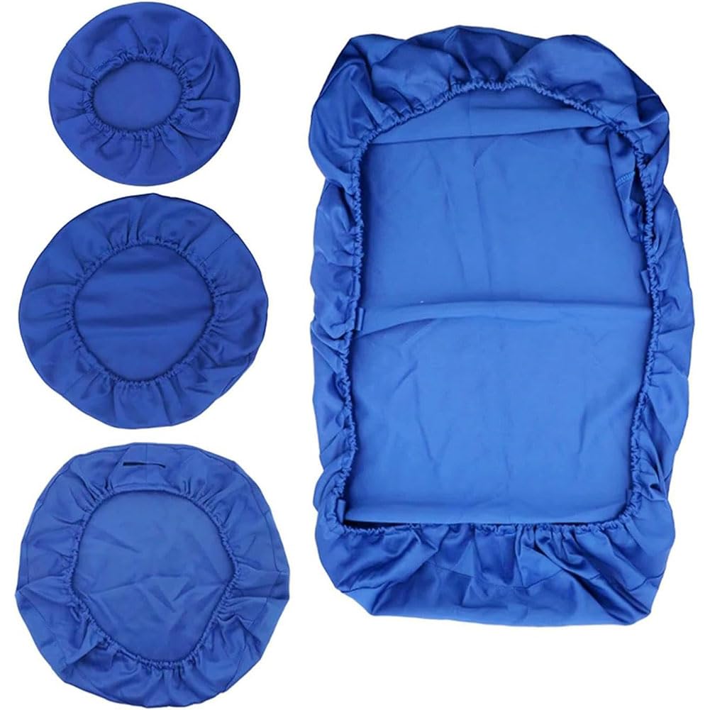 Fundas elásticas Impermeables para Silla Dental, 4 Piezas, con Respaldo y Accesorios universales, para Cama de Masaje, reposacabezas y Asiento (Azul Oscuro)