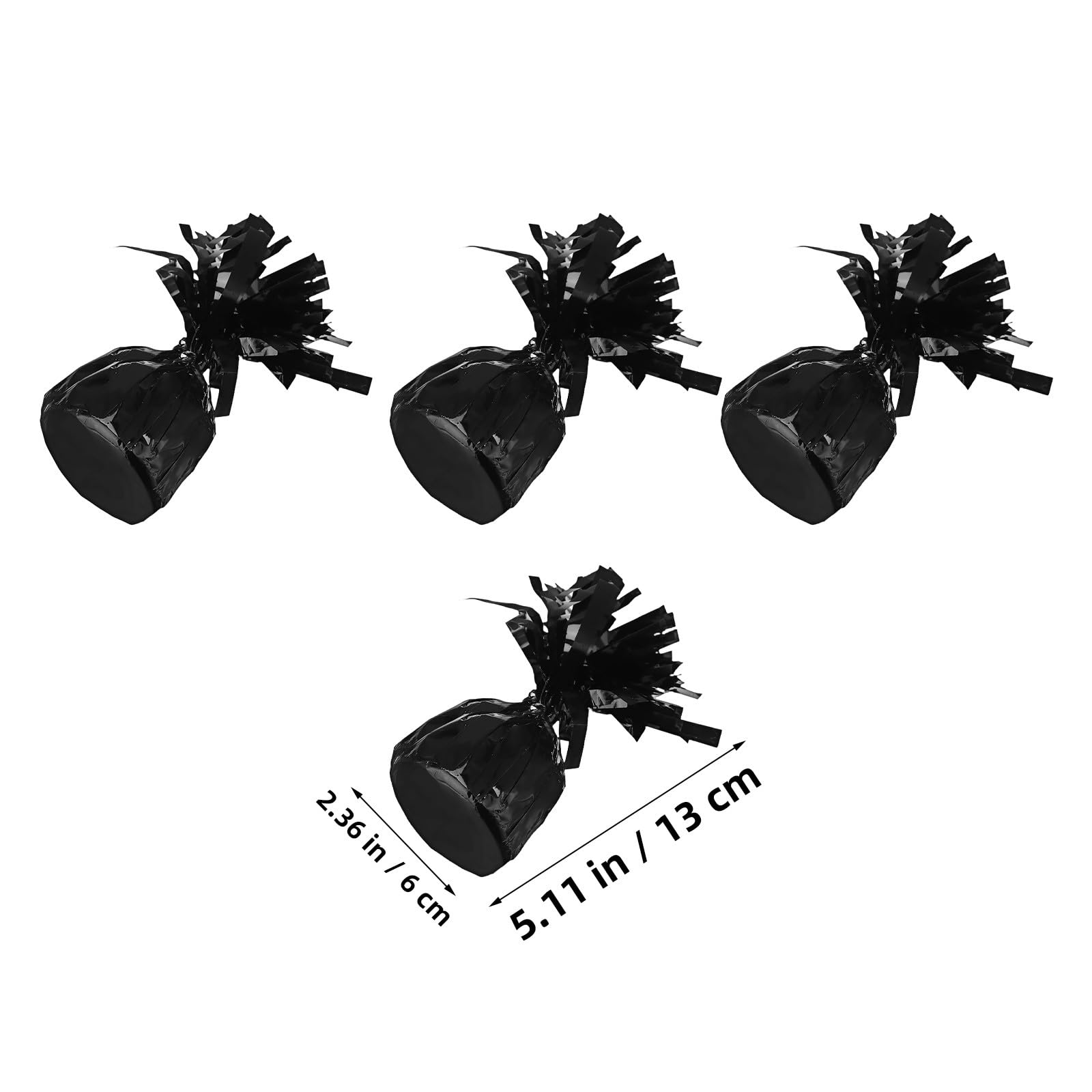 STOBAZA Pesas para Globos de Fiesta 8 Unidades Colgantes Negras, Accesorios para Decoración de Bodas y Eventos, Peso Estable para Globos Papel de Aluminio Resistente