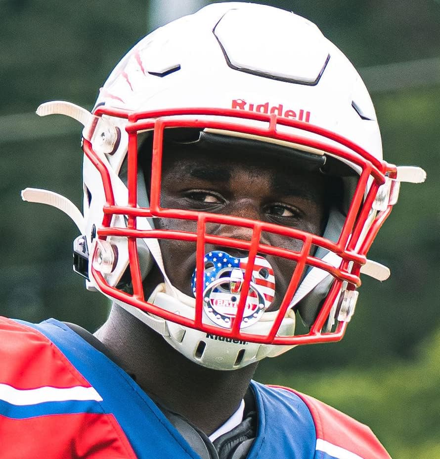 Miniatura 5 de Battle Sports Binky Oxygen - Protector bucal para fútbol con correa desmontable, máxima transpirabilidad, funciona con aparatos dentales y no