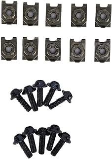 aqxreight - Fairing Clip Nut, 10x M5 Screw Spire Speed Fastener Clip Nut, Motorcycle Fairing Body Bolt Kit(Black)