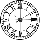  Horloge Murale Silet, Vitage Roma Umerals Horloge Murale Skeleto, Horloge Décorative IRO Roud Visage Forgé