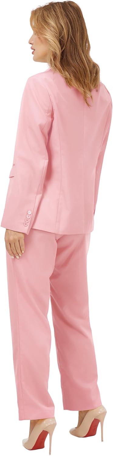 Women's 2 Piece Suit Notched Lapel One Button Slim Fit Business Office Work Tuxedo Blazer Pants Set - Image 4