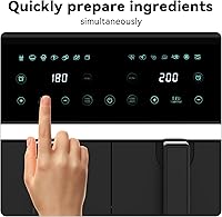Vista 3 de Freidora de aire de doble cesta de 8 cuartos de galón, pantalla táctil digital, acabado de sincronización inteligente, apagado automático, 2 cestas