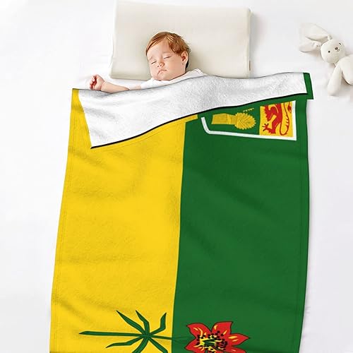 Miniatura 5 de EMEIISEO Bandera de Saskatchewan - Manta de franela de 32 x 48 pulgadas ligera y antibolitas adecuada para usar en camas y sofás