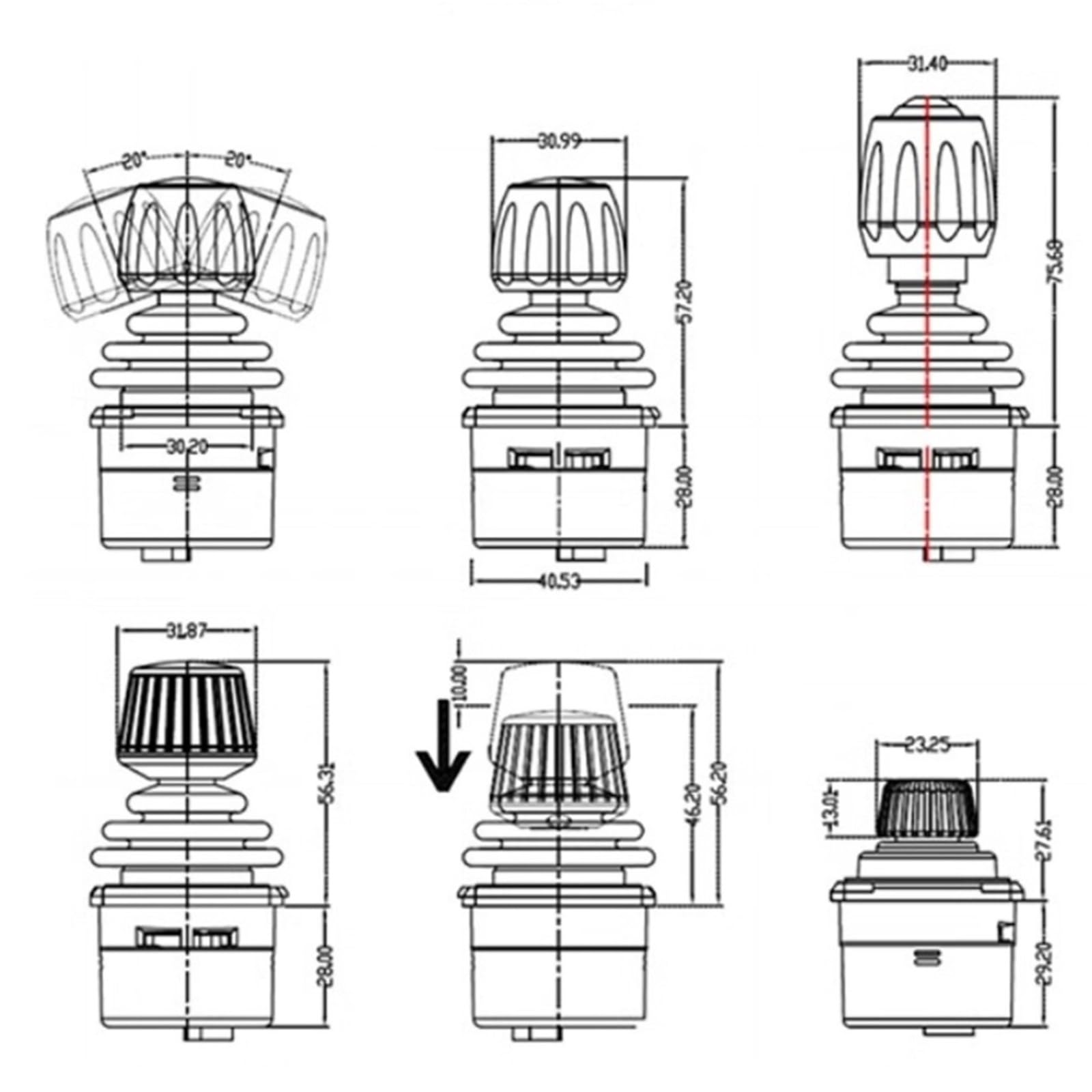 Joystick Joystick, Sprzęt Automatyki Przemysłowy Trójosiowy Uchwyt Ograniczający Elektryczny HKS35B Ze Sterowaniem Elektrycznym dla domu(5V output 0-5V)