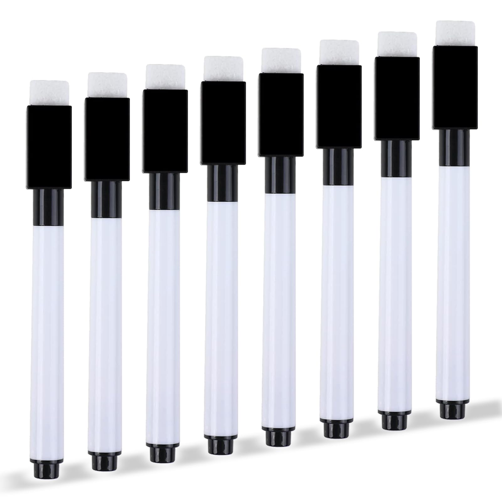 Yolistar Rotuladores Pizarra Blanca Magnetica 8 Pcs,Bolígrafo Negro Magneticos Rotulador Pizarra,Rotuladores Borrables Rotuladores Pizarra Para Hogar Escuela u Oficina