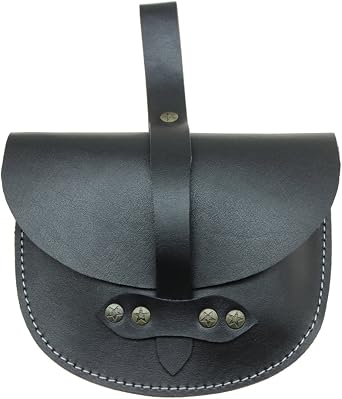 Leather Renaissance Coin Purse Medieval Belt Pouch Nobles Hip Bag Black