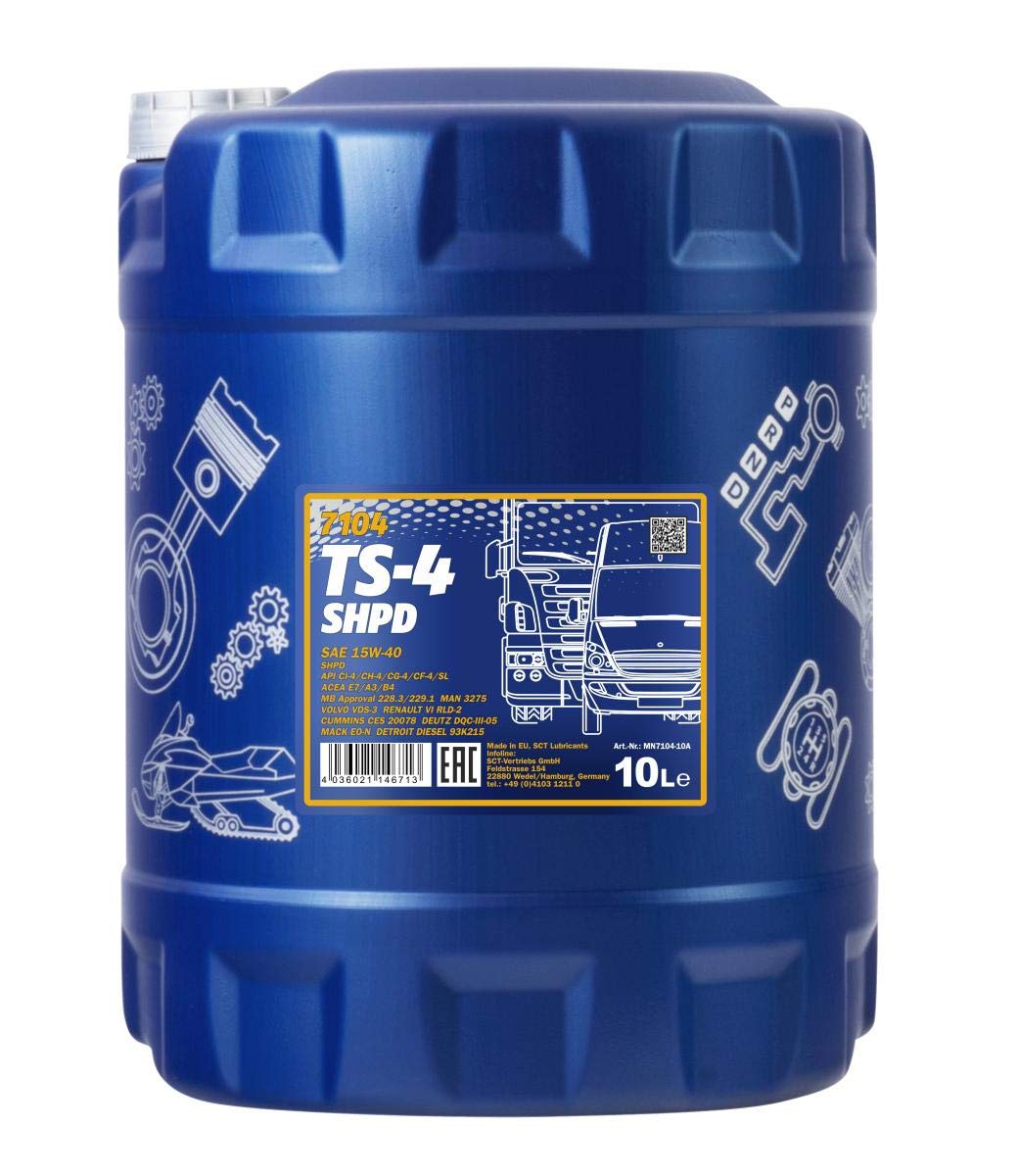 2 x 10L MANNOL TS-4 SHPD 15W-40 CI-4 E7 / NKW Motoröl LKW Busse Traktor VDS-3 MB 228.3