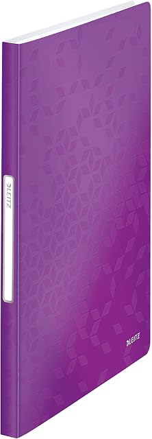Leitz A4 Display Book, 40 Pockets, 80 Sheet Capacity, Transparent Pockets, Purple, WOW Range, 46320062