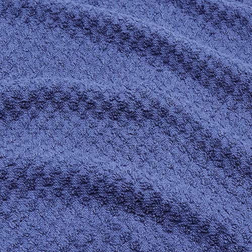 Amazon Basics 100% Cotton Terry Kitchen Dish Towels, Popcorn Texture - 4-Pack, Navy #TOP3