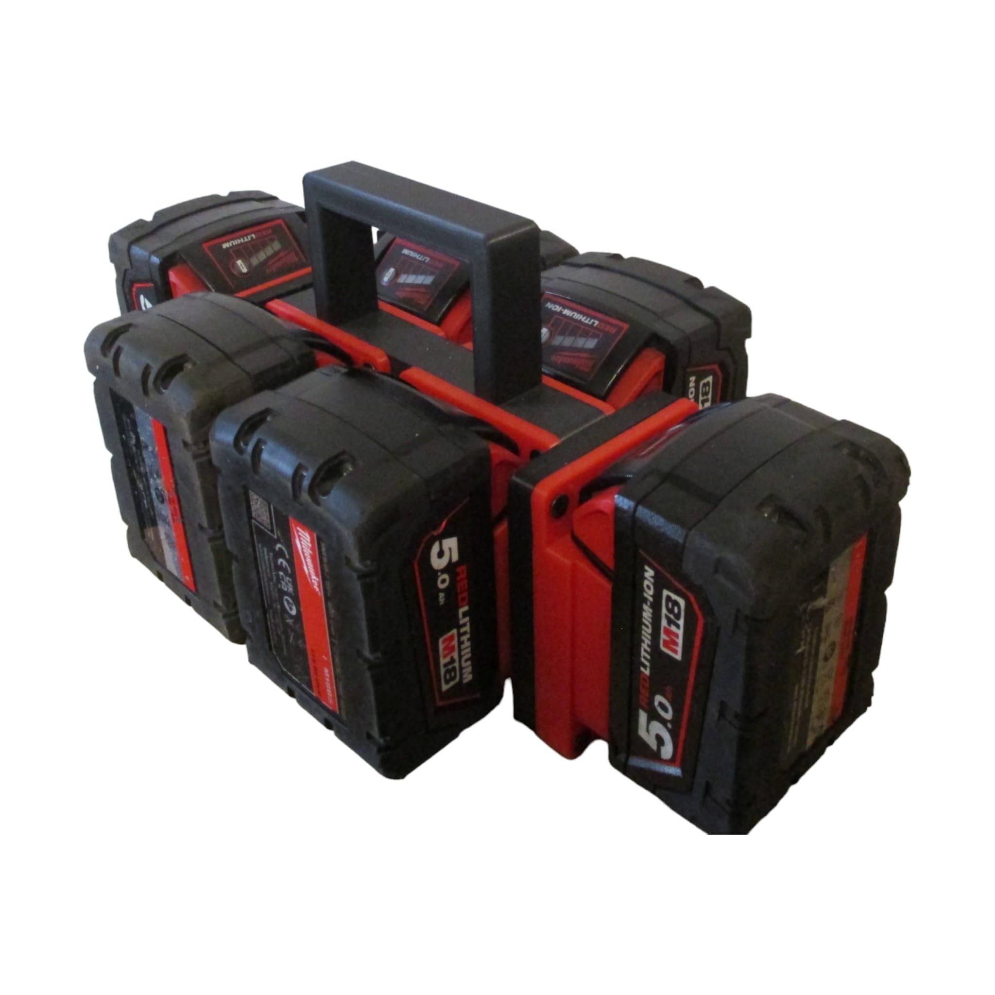 6PC Battery Carrier Holder for Milwaukee M18 Batteries Storage Tool Organiser