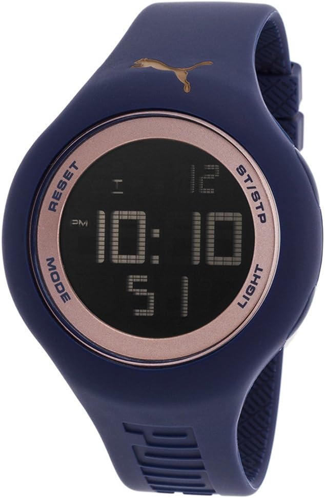 Puma PU910801045 Drop Digital Navy Blue Silicone Black Dial Watch