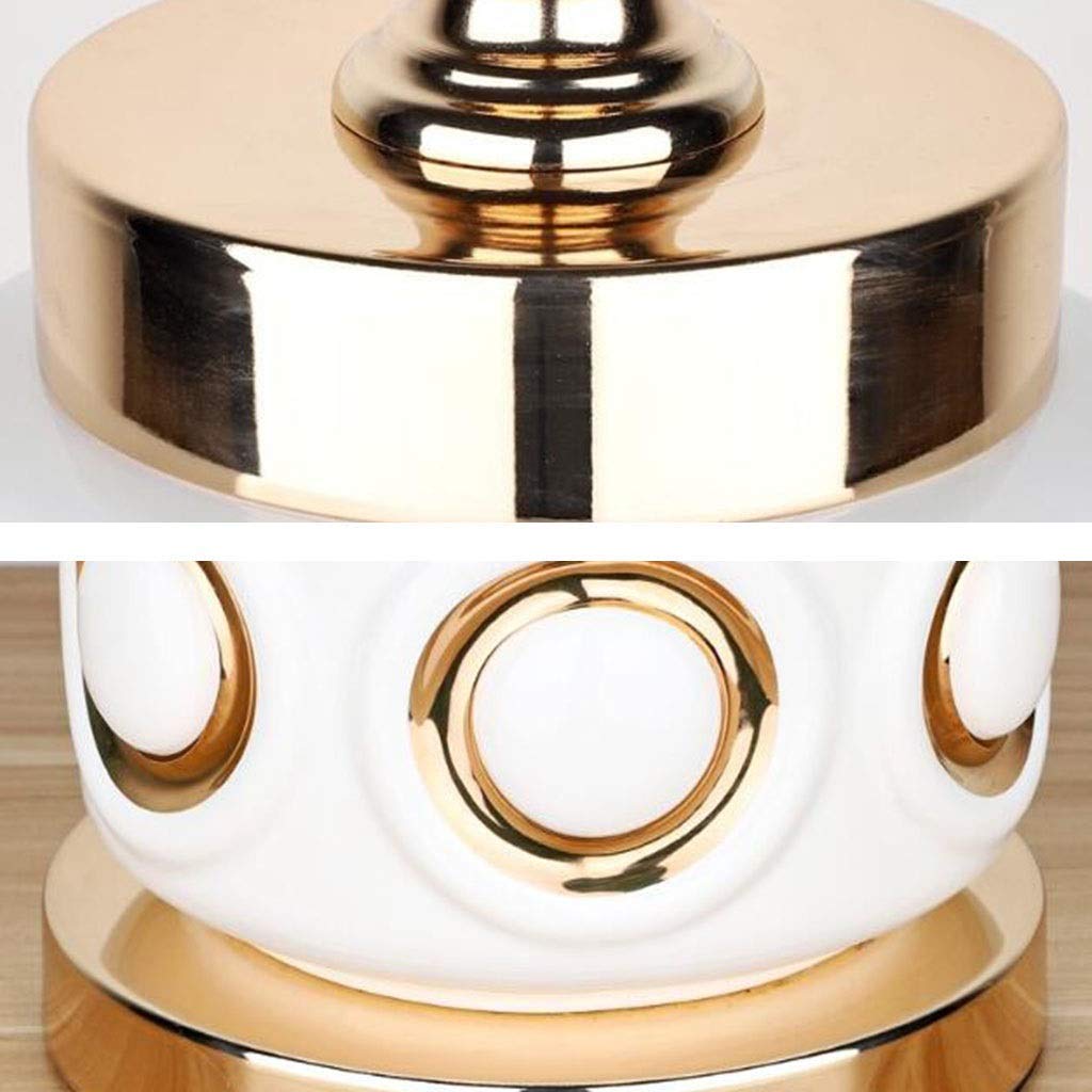 TTDGYYXW Lampada da Tavolo Lampada da Tavolo Soggiorno Lampada da Comodino per Camera da Letto familiare, Lampada da Tavolo in Ceramica per Decorazioni domestiche - Bianco 2.