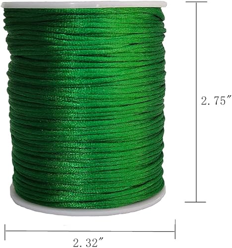 Vista 35 de Cuerda de nailon satinado de 0.059 in para pulseras de macramé, nudos chinos, collares, joyería de 109 yardas (gris plateado) Gris