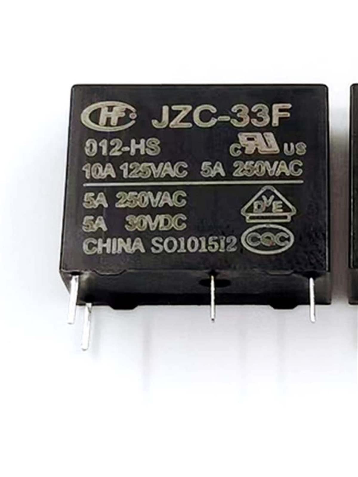 QEFHSVVZE 2 PCS JZC-33F 012-HS 12V 5A Relay