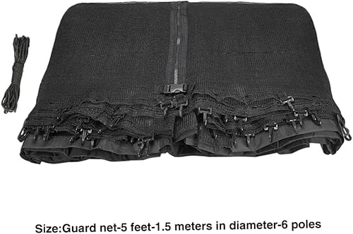 Miniatura 5 de Accesorios para trampolín, red de seguridad para cama elástica, repuesto de rebote, redes de seguridad con marcos redondos para 6 postes rectos, 5