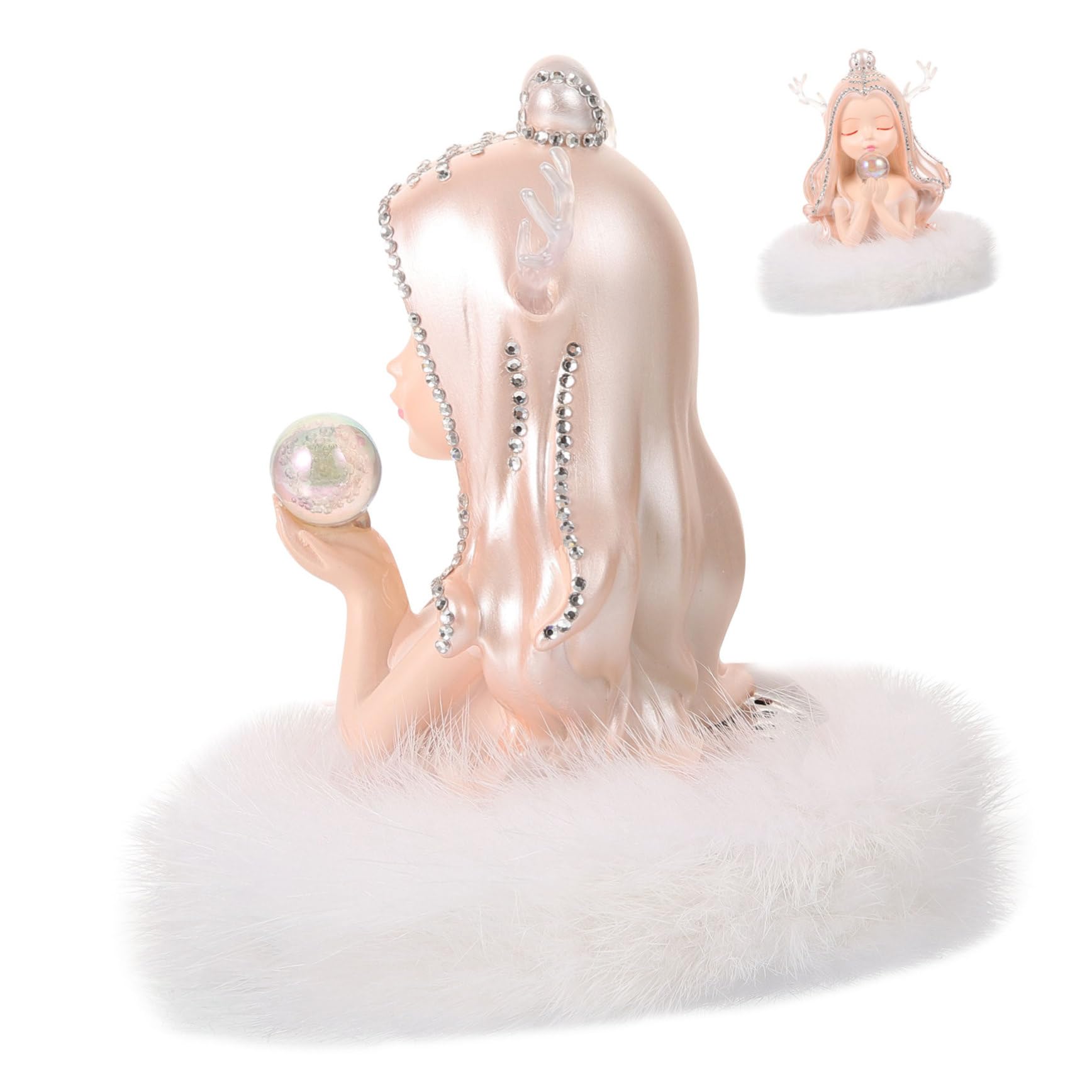 Profumatore Auto Angelo in Resina Base Abbinata, Decoro | Abitacolo, Include Foglietto Aromatico, Stile Elegante e Stabile, Accessorio Decorativo per Interni