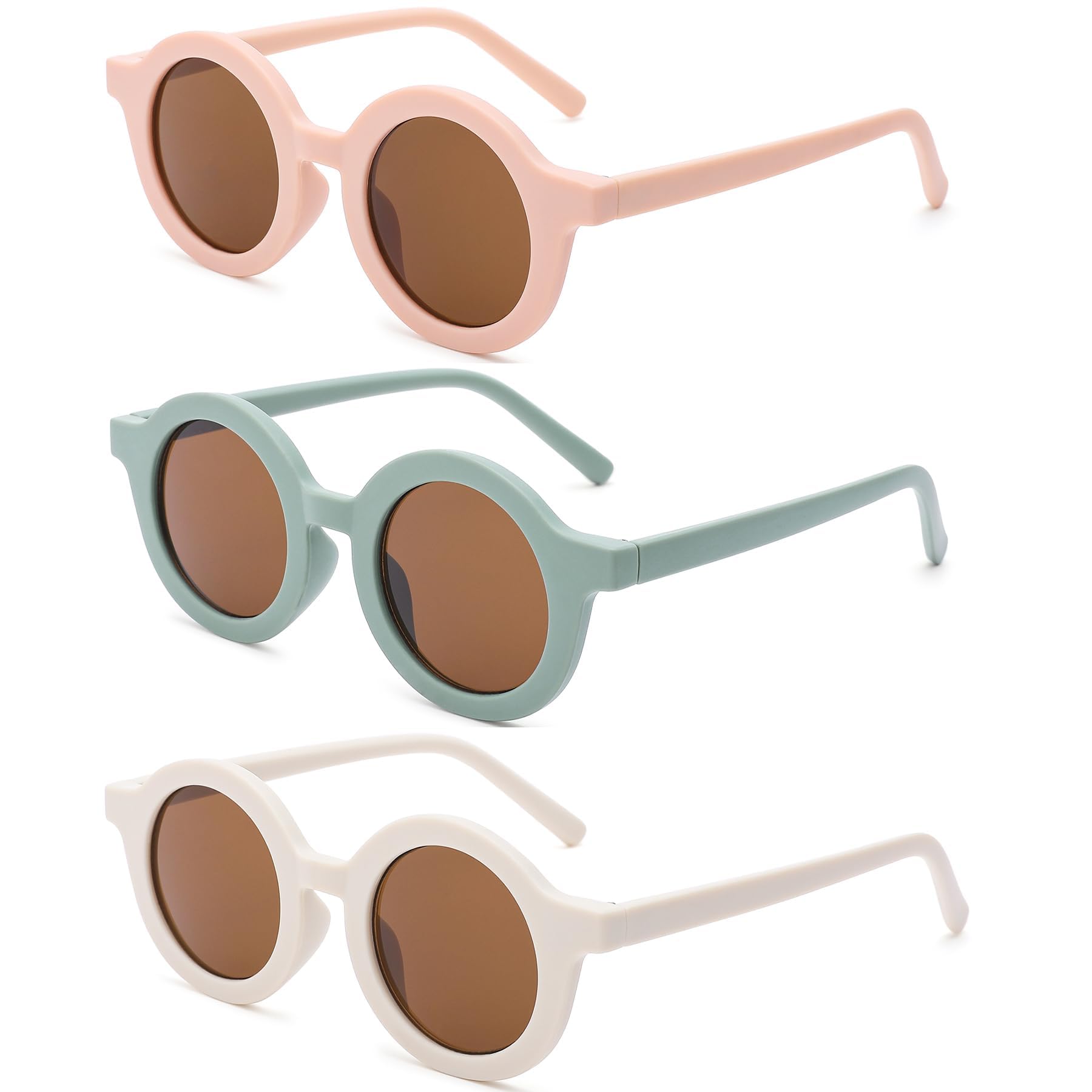 Gafas de Sol Infantiles 3 PCS UV 400 Redondas para Niñas