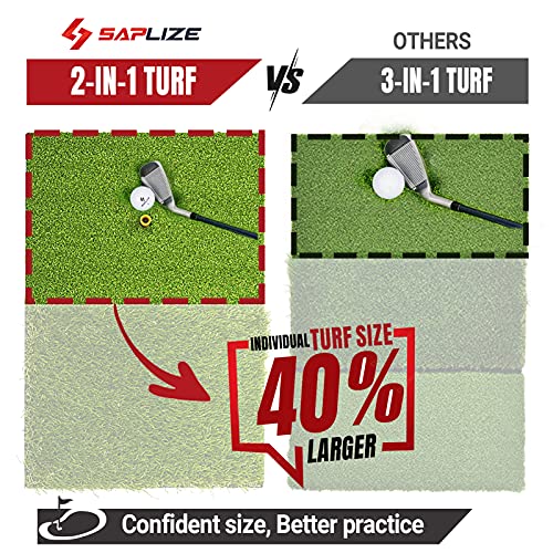 SAPLIZE Foldable Heavy-Duty Golf Hitting Mat, Practice Mat with 10mm EVA Rubber Backing, Larger Size for Indoor/Outdoor Swing and Chipping Practice, Anti-Deformation - Image 5
