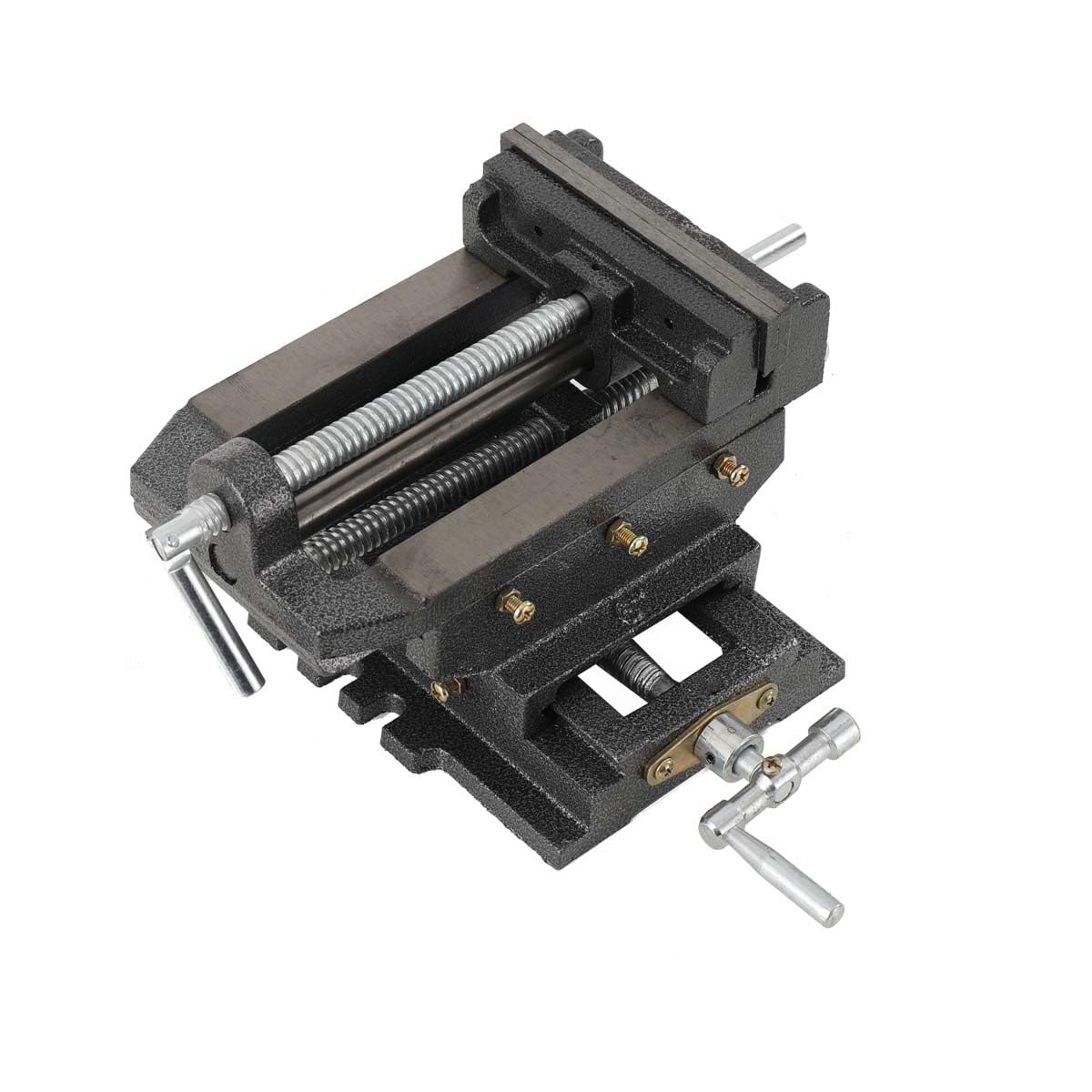 Cozyel Drill Press Compound Cross Vice Cross Sliding Drill Press Vise Slide Vice 6 Inch 150mm Heavy Duty Pillar Bench Drill Press 2 Ways Cross Slide Vise Clamp for Workshop Milling Drilling Machine