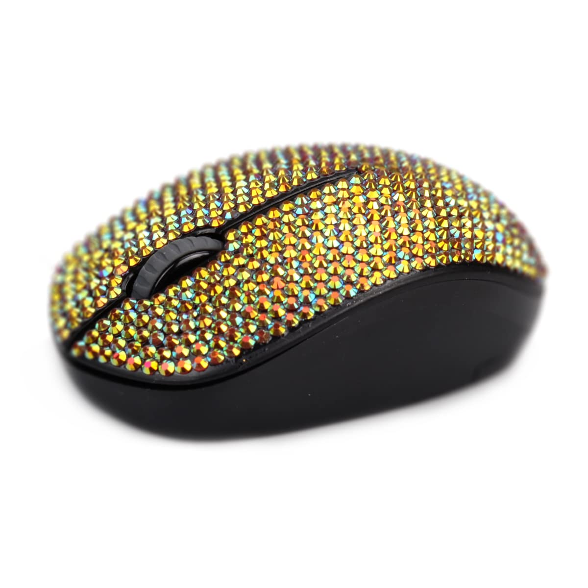 Bling Bezprzewodowa mysz, 2,4 G, bezgłośna mysz z odbiornikiem USB, przenośna mysz komputerowa do komputera, tabletu, laptopa, kolor złoty