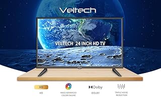 Veltech 24 Inch HD Ready LED TV - Energy Efficient Non-Smart TV Freeview HD, HDMI, USB Media Player, Dolby Digital Audio, Wall Mountable Small Television for Kitchen, Bedroom or Lounge【Energy Class E】