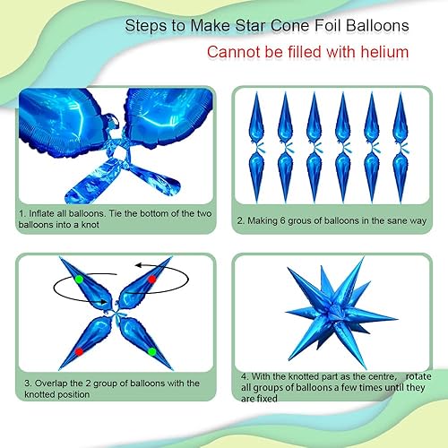 Miniatura 2 de CYMYLAR 2 globos dorados de papel de aluminio de estrella de explosión enorme de 40 pulgadas, globos dorados de Mylar con forma de estrella para