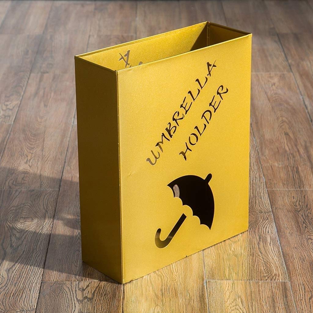 Porte-parapluie jaune en tube pour bureau et maison | Rangement bac