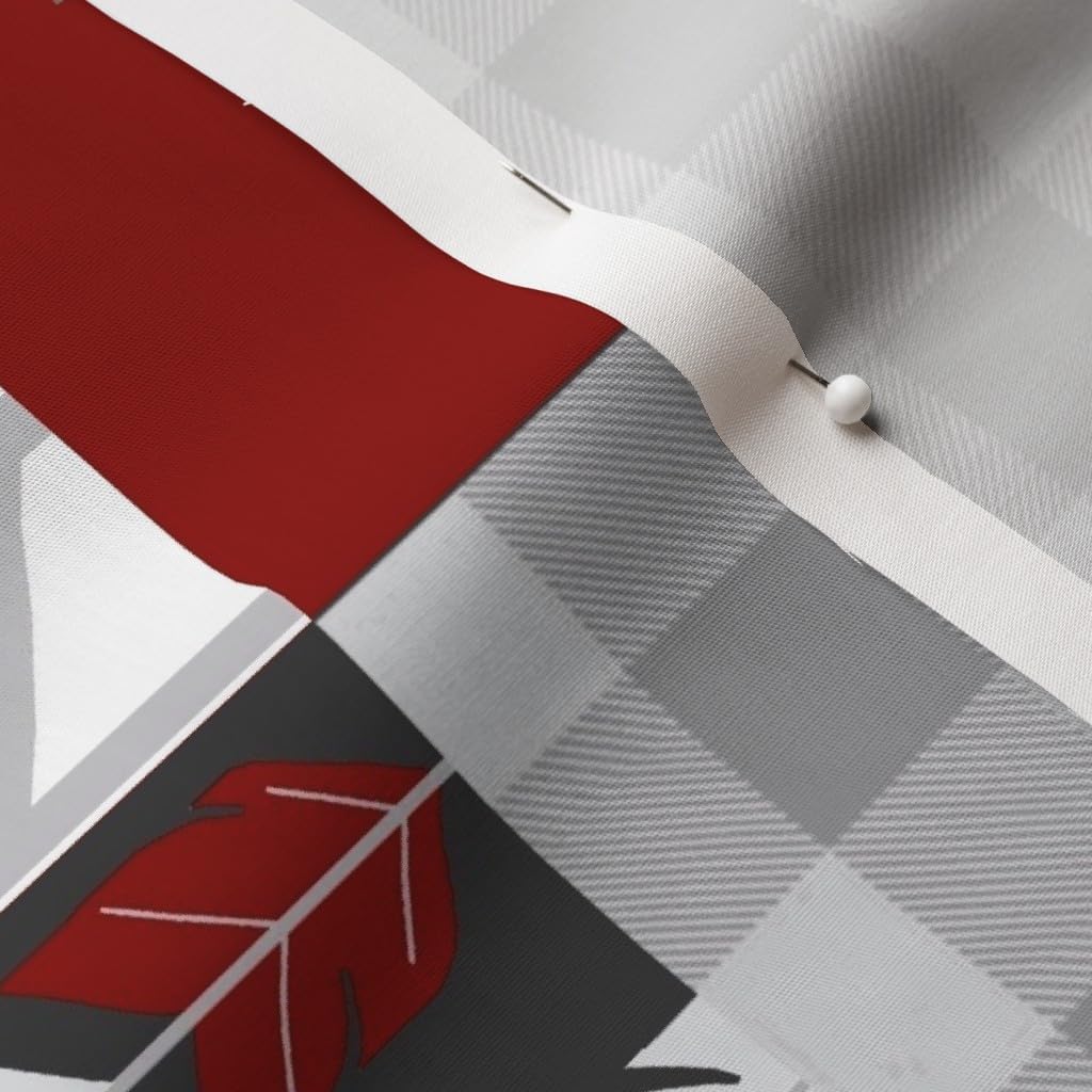 Spoonflower Fabric - Moose Wholecloth Quilt Red Black Grey White Buffalo Plaid Wood Arrows Printed on Cotton Poplin Fabric by The Yard - Sewing Shirting Quilting Dresses Apparel Crafts