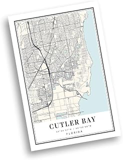 B&W Poster of Cutler Bay Florida Fl | 11x17 12x18 16x24 24x36 Minimalism Unframed Wall Art | Minimal City Traveler Print for Gift | Minimalist Artwork for Modern Home Office Decor 4