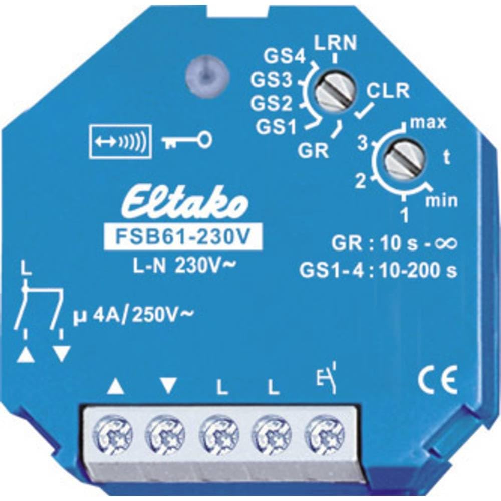 Eltako Funkaktor ohne N-Anschluss für Beschattungselemente und Rollladen 230V Potenzialfrei 4A, 1 Stück, FSB61-230V