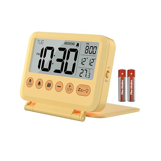 Digital Travel Alarm Clock 3 . 54 inch LCD Display, 9 Minute Snooze, 2 Volume Levels, Backlight