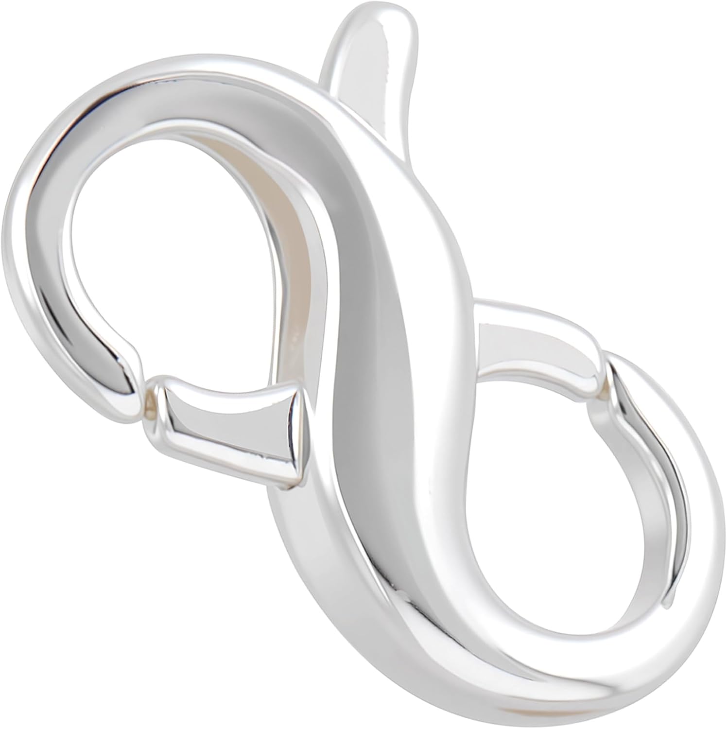 Pndeyo Silver Plated Jewelry Clasps, Double Opening Necklace Enhancer Shortener, Spring Rings Clasp Connector Carabiner for Bracelet Anklet Jewelry Making