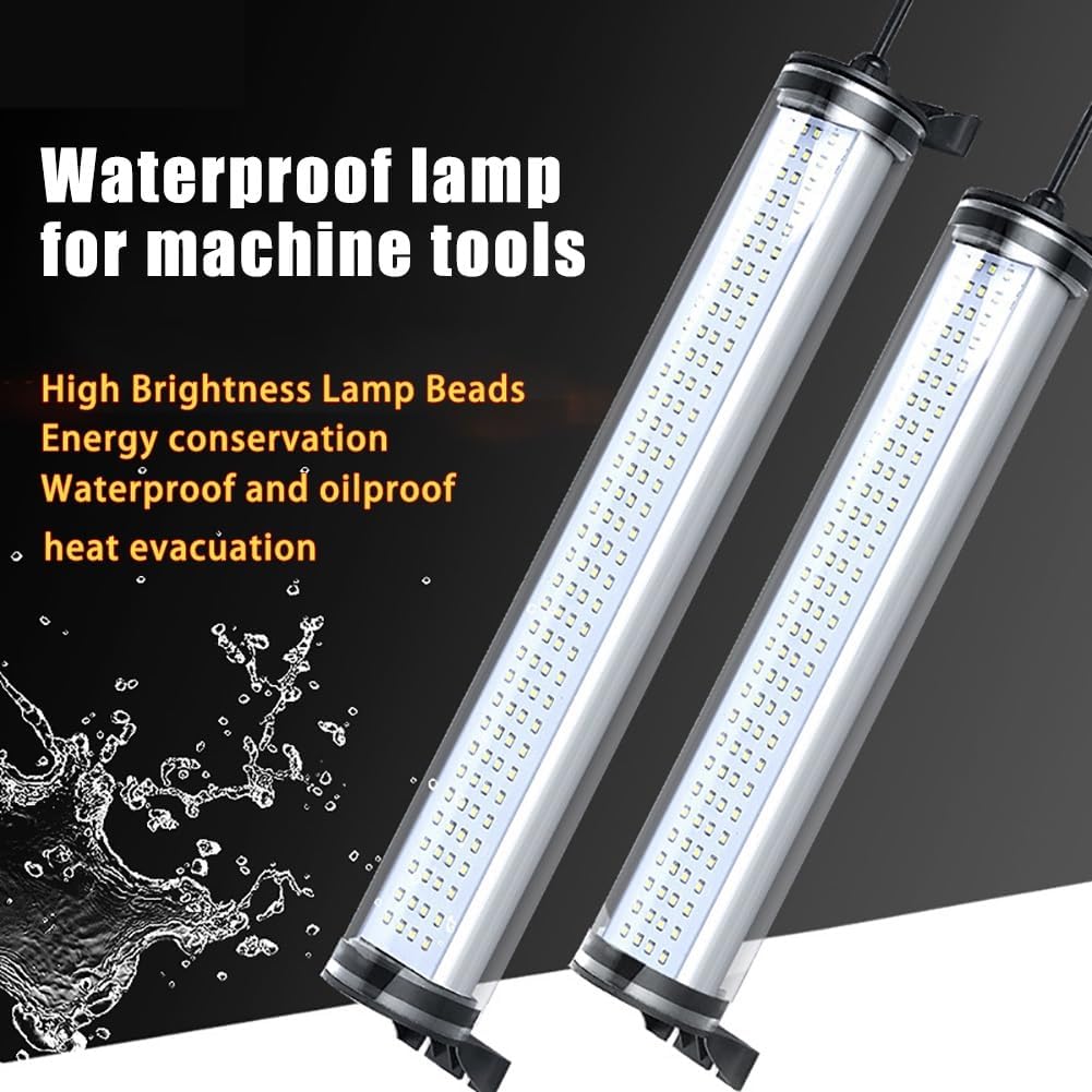 12W LED Waterproof Work Light for Machine Tools, Magnetic Spotlight for CNC Lathes, Milling & Grinding Machines, Worhop Bench Light, 220V, Ideal for Sewing Machines