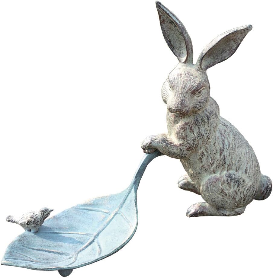 SPI Home 33069 Rabbit and Leaf Bird Feeder
