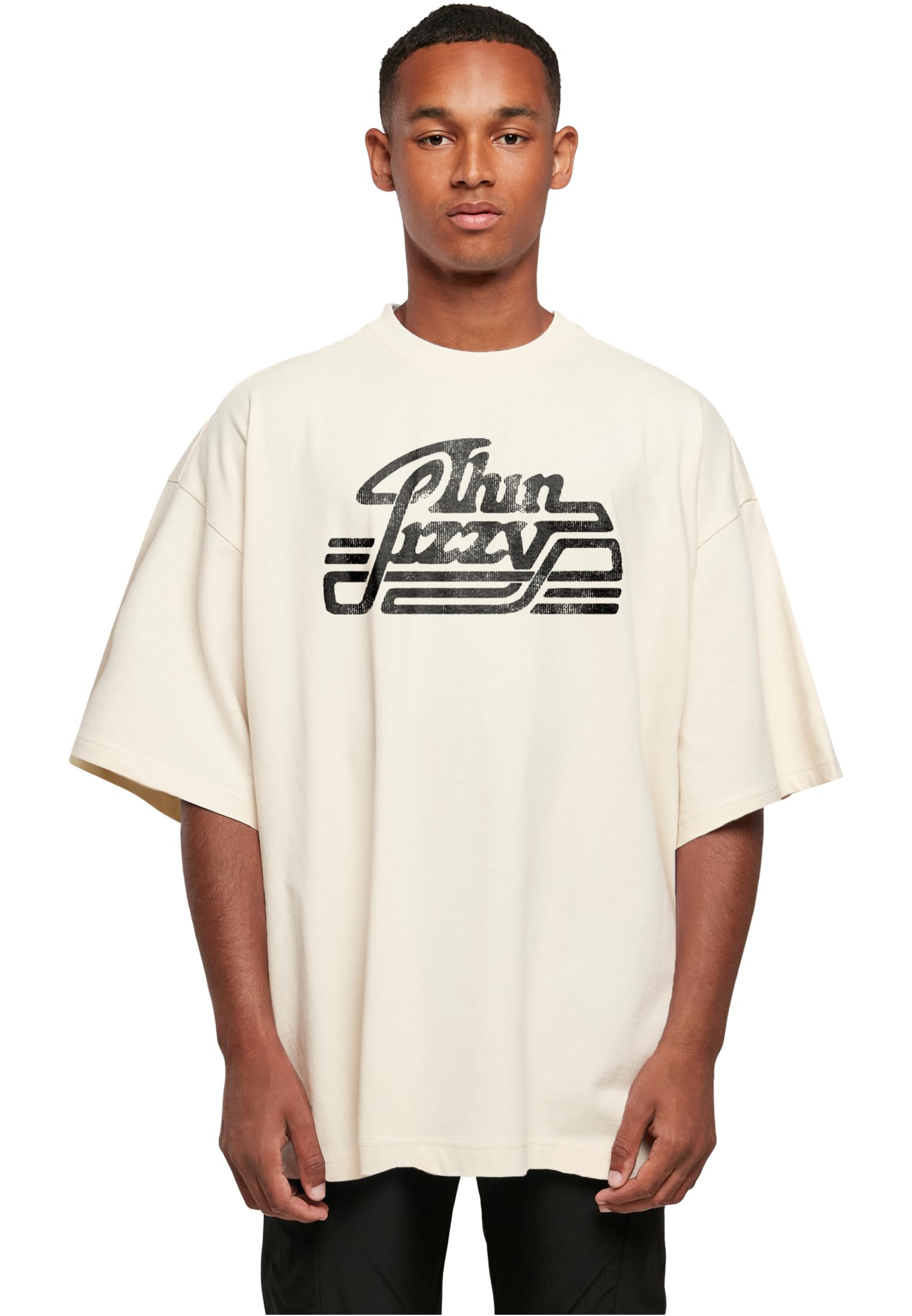 MERCHCODEThin Lizzy Men's T-Shirt with Logo Rocker Huge Tee, Oversized Fit, 100% Cotton