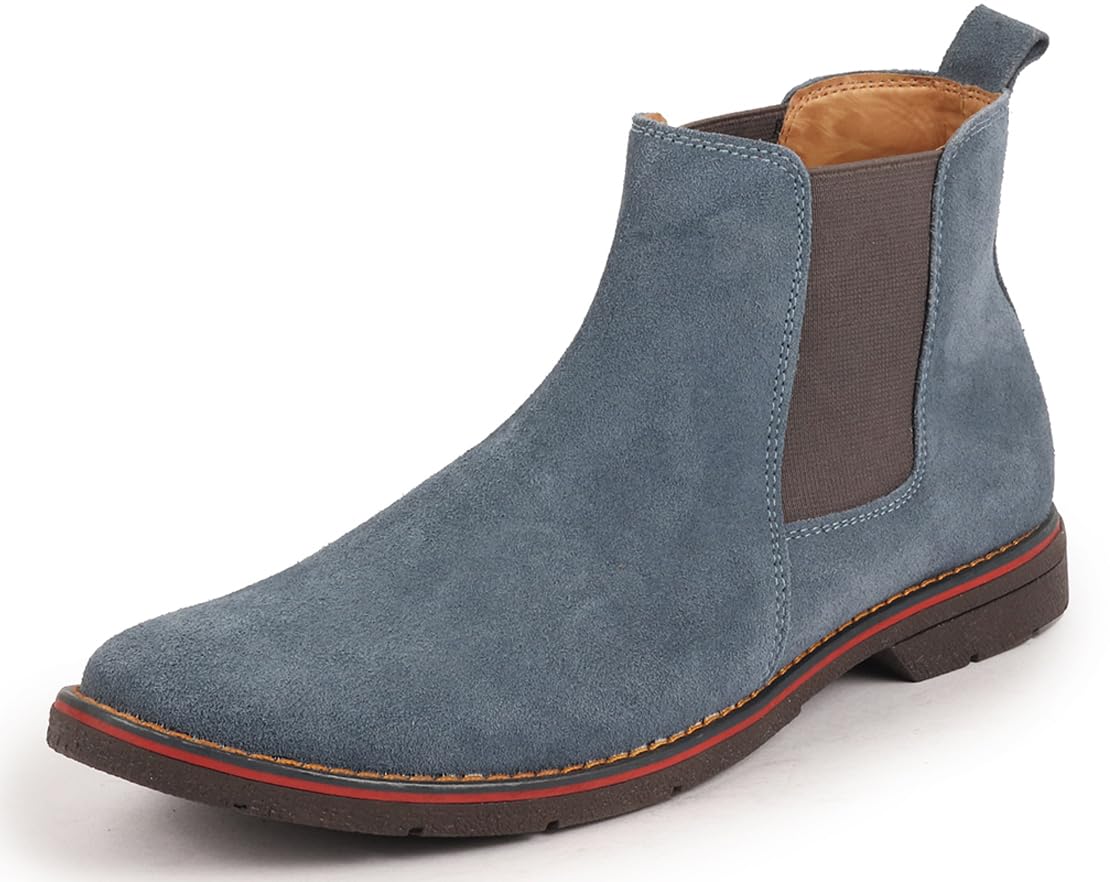 FAUSTO boys Suede Leather Outdoor Everyday High Ankle Classy Chelsea Boots Chelsea Boot