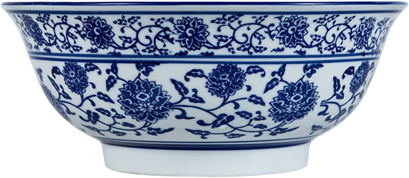 Ceramic Bowl,Ceramic Ramen Noodle Soup Bowl, Large Blue and White Porcelain Bowl Chinese Retro for Udon Soba Pho Asian Noodles,8',3 pcs (Color : Blue White 8', Size : 2 pcs)